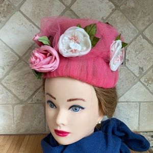 Christine Original Pink Floral Vintage Hat